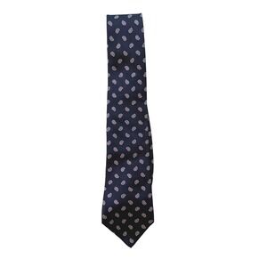 Vintage 60s Don Loper Beverly Hills 100% Silk Tie Navy Paisley Mens Necktie USA